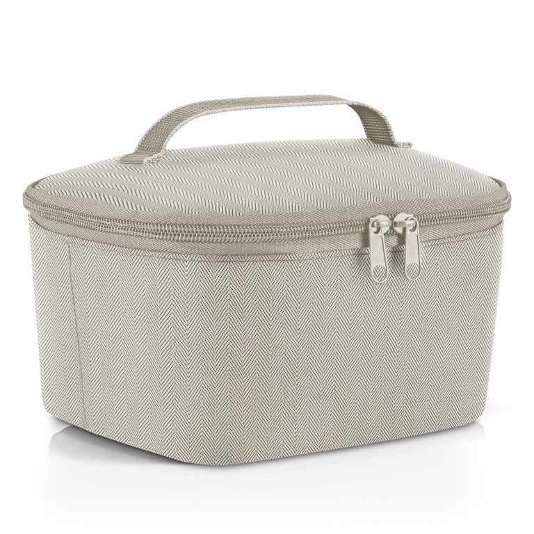 Kühltasche Coolerbag S Pocket Herringbone Sand, Farbe: beige, Marke: Reisenthel, EAN: 4012013737053, Abmessungen in cm: 22.5x12x18.5, Bild 2 von 3