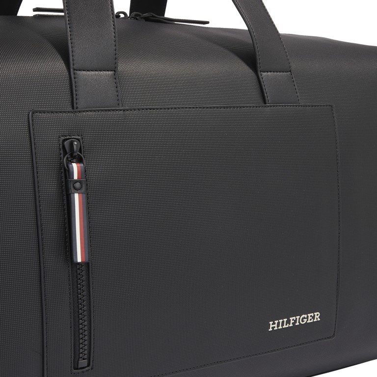 Reisetasche Duffle mit Piqué-Struktur Black, Farbe: schwarz, Marke: Tommy Hilfiger, EAN: 8720646513000, Abmessungen in cm: 50x30x23, Bild 4 von 4