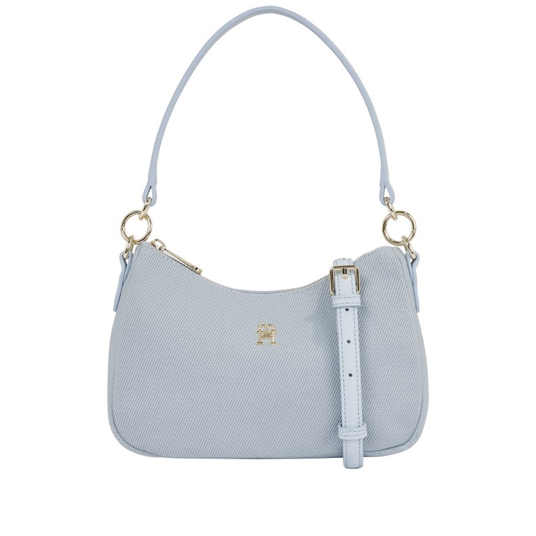 Umhängetasche Poppy Canvas Shoulder Bag Breezy Blue, Farbe: blau/petrol, Marke: Tommy Hilfiger, EAN: 8720646510726, Abmessungen in cm: 25.5x17x8.5, Bild 1 von 4