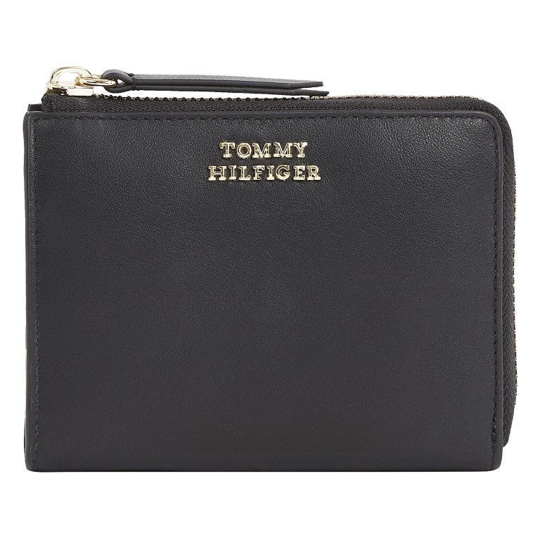 Geldbörse Leather Medium Wallet Zip Around Black, Farbe: schwarz, Marke: Tommy Hilfiger, EAN: 8720646507603, Abmessungen in cm: 13x10x2.5, Bild 1 von 3