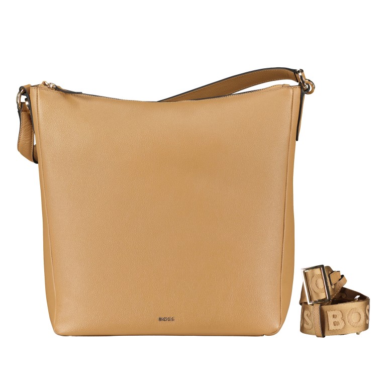 Beuteltasche Alyce Hobo Medium Beige, Farbe: cognac, Marke: BOSS, EAN: 4063541879944, Abmessungen in cm: 30x32x12, Bild 1 von 7