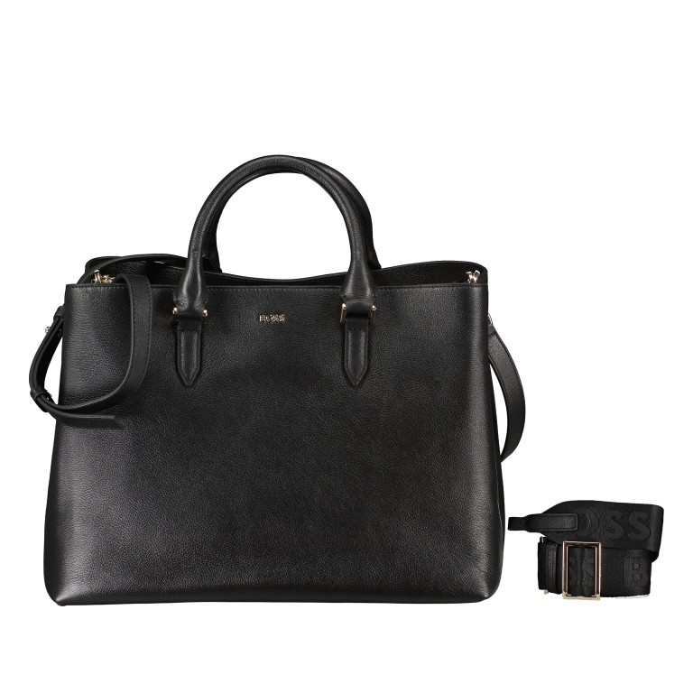 Handtasche Alyce Business Shopper mit zwei Schulterriemen Black, Farbe: schwarz, Marke: BOSS, EAN: 4063541879890, Abmessungen in cm: 37x28x19.5, Bild 1 von 7
