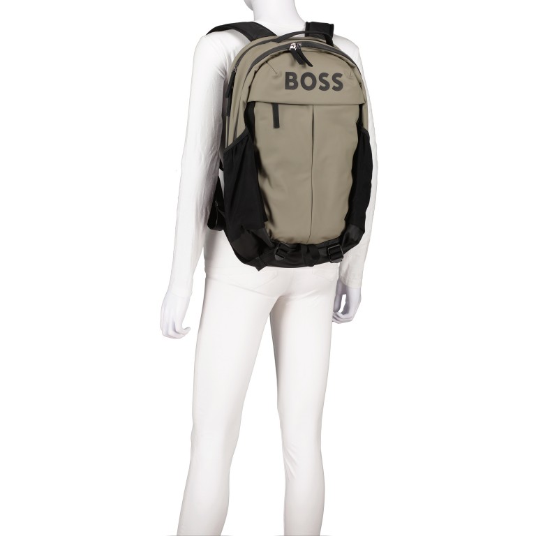 Rucksack Stormy Backpack Light Pastel Green, Farbe: taupe/khaki, Marke: Boss, EAN: 4063541651298, Abmessungen in cm: 30.6x50x18, Bild 5 von 8