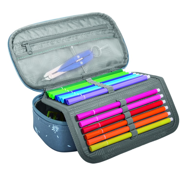 Federmäppchen Bloomy Daisy, Farbe: grau, Marke: Coocazoo, EAN: 4047443540409, Abmessungen in cm: 24x11x6, Bild 2 von 3