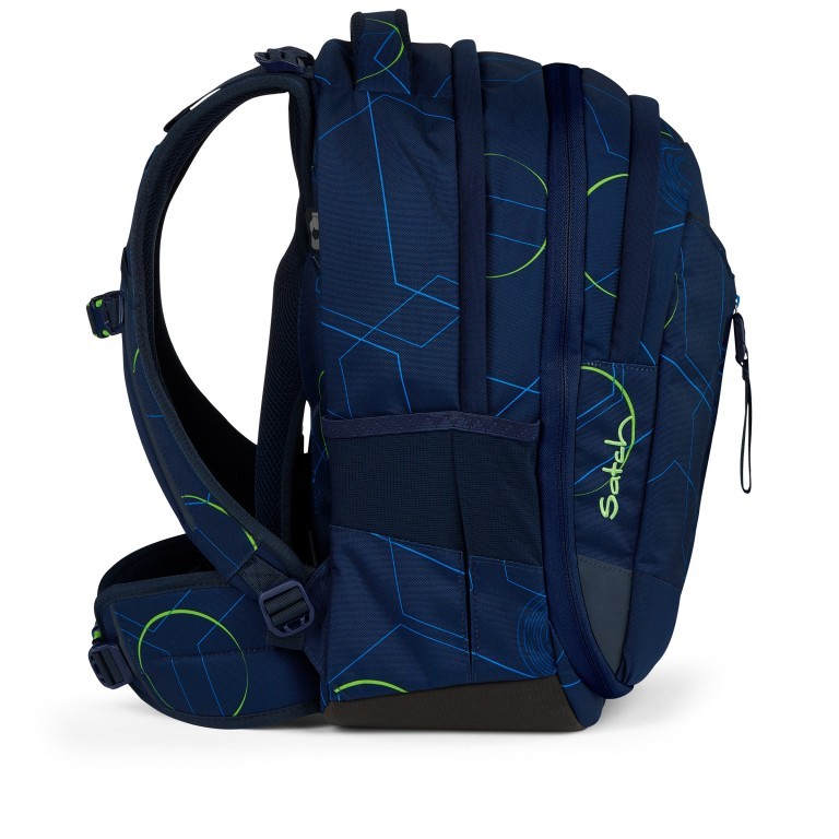 Rucksack Match 2025 erweiterbar auf 35 Liter Blue Tech, Farbe: blau/petrol, Marke: Satch, EAN: 4057081185498, Abmessungen in cm: 30x45x24, Bild 3 von 10