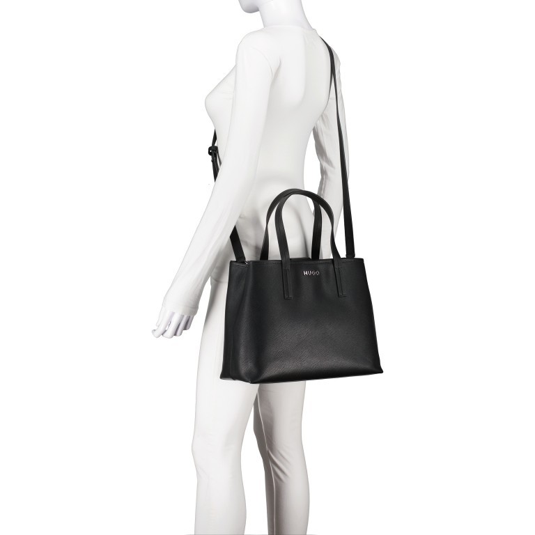Handtasche Chris Satchel Black, Farbe: schwarz, Marke: HUGO, EAN: 4063541101786, Abmessungen in cm: 34x25.5x13, Bild 7 von 8