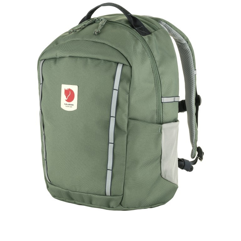 Rucksack Skule Kids rundum reflektierend Patina Green, Farbe: grün/oliv, Marke: Fjällräven, EAN: 7323451017896, Abmessungen in cm: 23x39x15, Bild 2 von 6