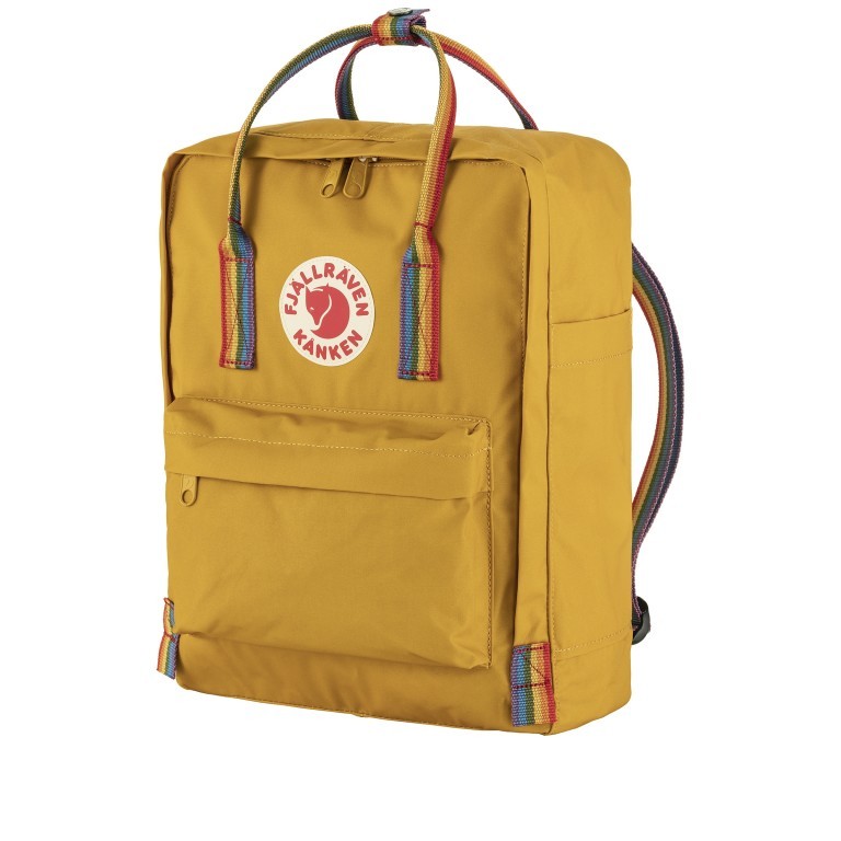 Rucksack Kånken Rainbow Ochre Rainbow Pattern, Farbe: gelb, Marke: Fjällräven, EAN: 7323451018060, Abmessungen in cm: 27x38x13, Bild 2 von 11