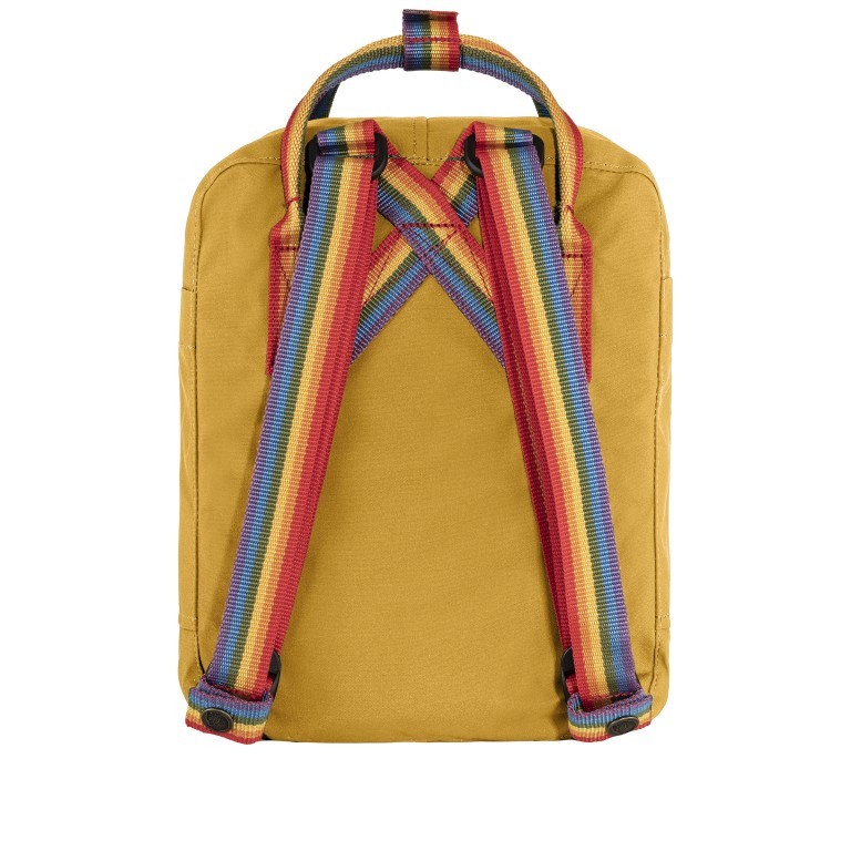 Rucksack Kånken Mini Ochre Rainbow Pattern, Farbe: gelb, Marke: Fjällräven, EAN: 7323451018077, Abmessungen in cm: 20x29x13, Bild 3 von 13