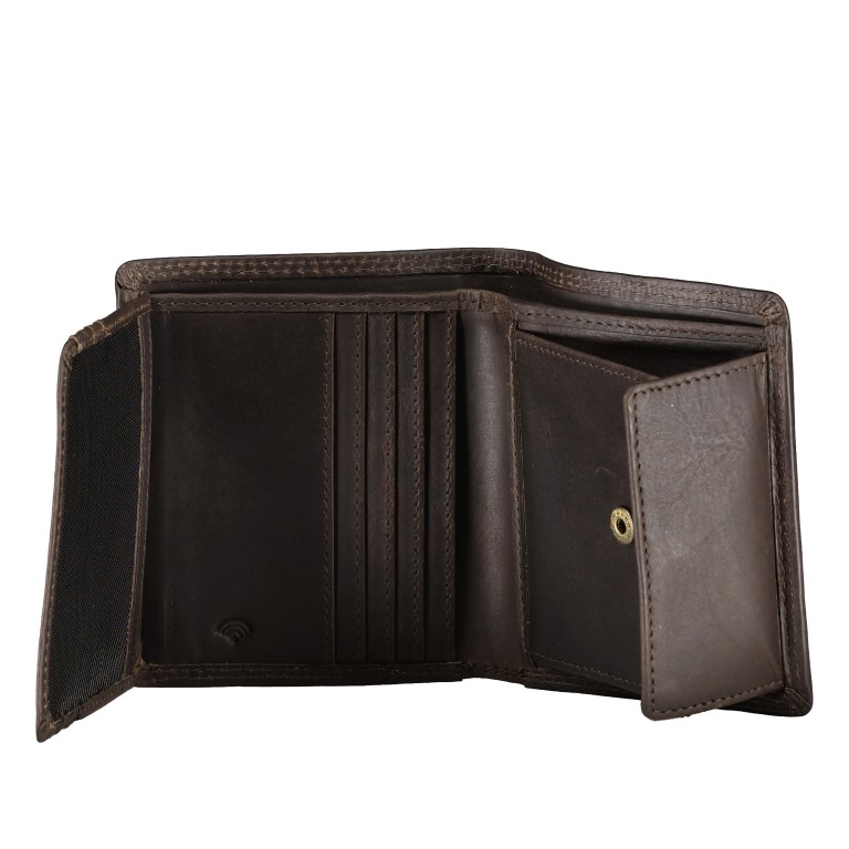 Geldbörse Hunter mit RFID-Schutz Dark Brown, Farbe: braun, Marke: Hausfelder Manufaktur, EAN: 4065646019157, Abmessungen in cm: 9.5x10.7x2, Bild 5 von 5