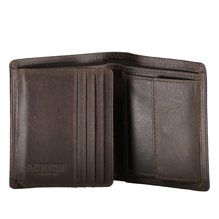 Geldbörse Hunter mit RFID-Schutz Dark Brown, Farbe: braun, Marke: Hausfelder Manufaktur, EAN: 4065646019157, Abmessungen in cm: 9.5x10.7x2, Bild 4 von 5