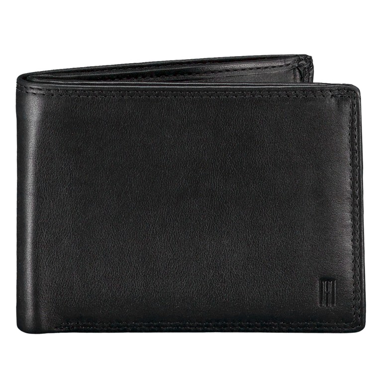 Geldbörse Nappa mit RFID-Schutz Black, Farbe: schwarz, Marke: Hausfelder Manufaktur, EAN: 4065646020528, Abmessungen in cm: 11.5x9.7x2, Bild 1 von 4
