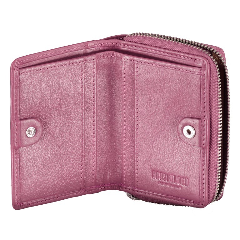 Geldbörse Nappa mit RFID-Schutz Pink, Farbe: flieder/lila, Marke: Hausfelder Manufaktur, EAN: 4065646019140, Abmessungen in cm: 8x11x2.5, Bild 4 von 5