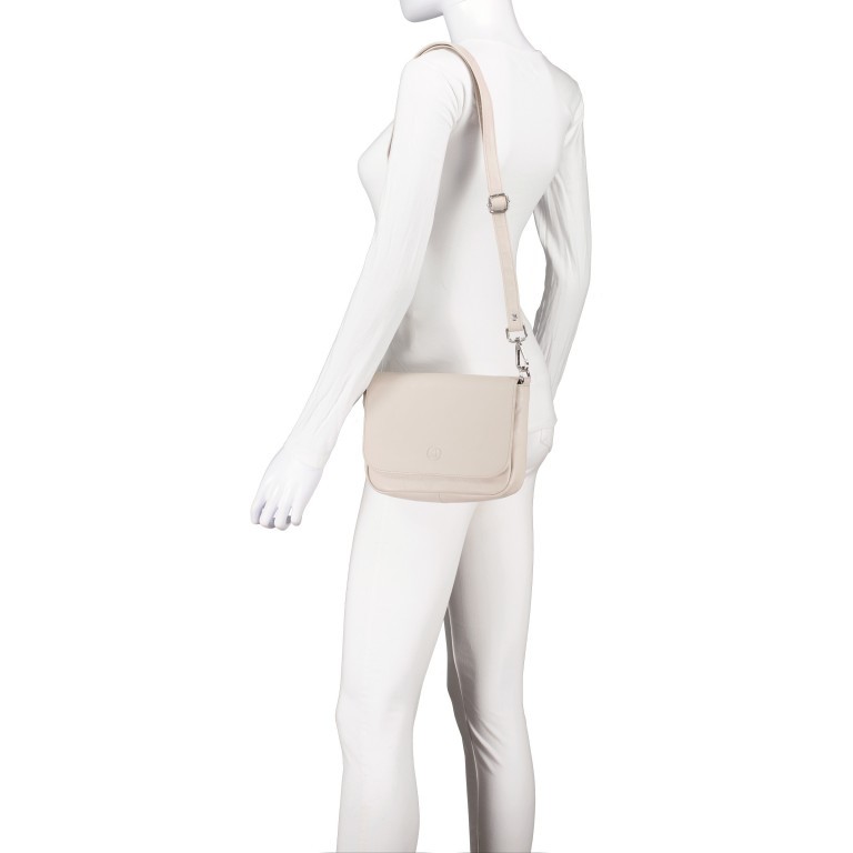 Umhängetasche Nappa Light Beige, Farbe: beige, Marke: Hausfelder Manufaktur, EAN: 4065646018686, Abmessungen in cm: 22x15.5x4.5, Bild 6 von 8
