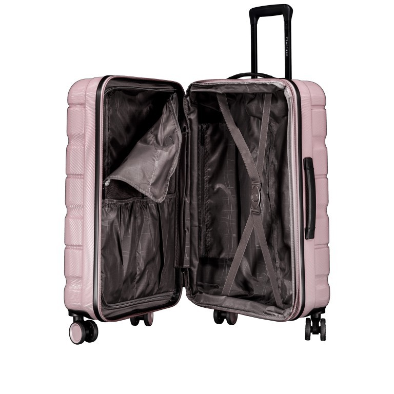 Koffer FLA13 erweiterbar Größe M Shiny Rose, Farbe: rosa/pink, Marke: Flanigan, EAN: 4066727001504, Abmessungen in cm: 44.5x66x28, Bild 7 von 9