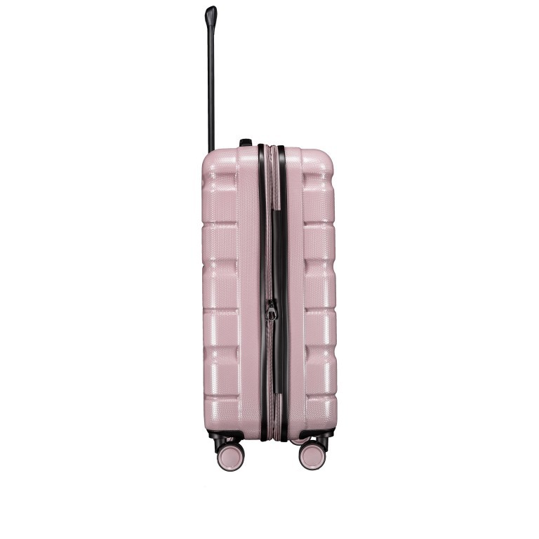 Koffer FLA13 erweiterbar Größe M Shiny Rose, Farbe: rosa/pink, Marke: Flanigan, EAN: 4066727001504, Abmessungen in cm: 44.5x66x28, Bild 3 von 9
