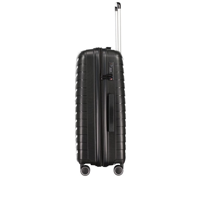Koffer erweiterbar Größe M Black, Farbe: schwarz, Marke: Flanigan, EAN: 4066727003393, Abmessungen in cm: 45x69x25, Bild 6 von 10