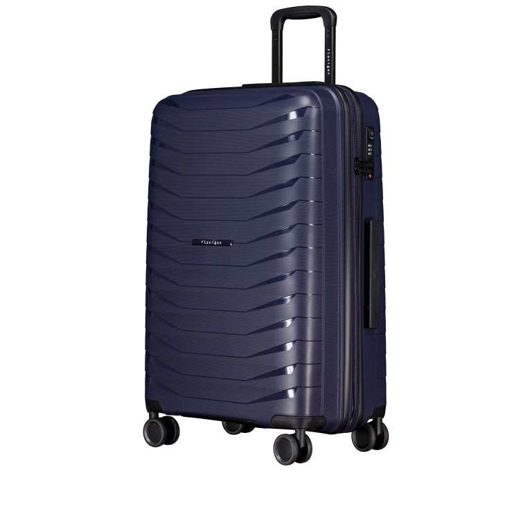 Koffer FLP15 erweiterbar Größe M Dark Blue, Farbe: blau/petrol, Marke: Flanigan, EAN: 4066727003423, Abmessungen in cm: 45x69x25, Bild 2 von 11