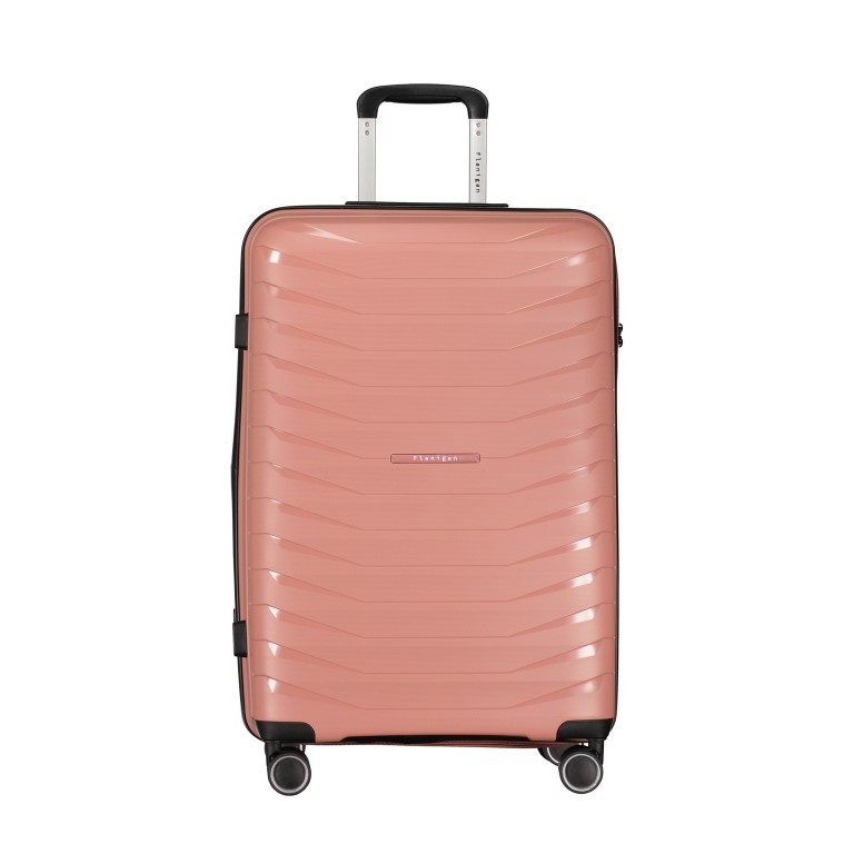 Koffer erweiterbar Größe M Rosegold, Farbe: rosa/pink, Marke: Flanigan, EAN: 4066727003454, Abmessungen in cm: 45x69x25, Bild 1 von 10