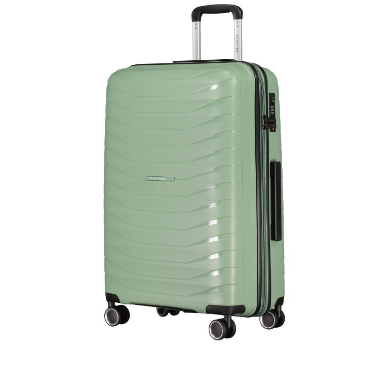 Koffer erweiterbar Größe M Light Green, Farbe: grün/oliv, Marke: Flanigan, EAN: 4066727003485, Abmessungen in cm: 45x69x25, Bild 2 von 10