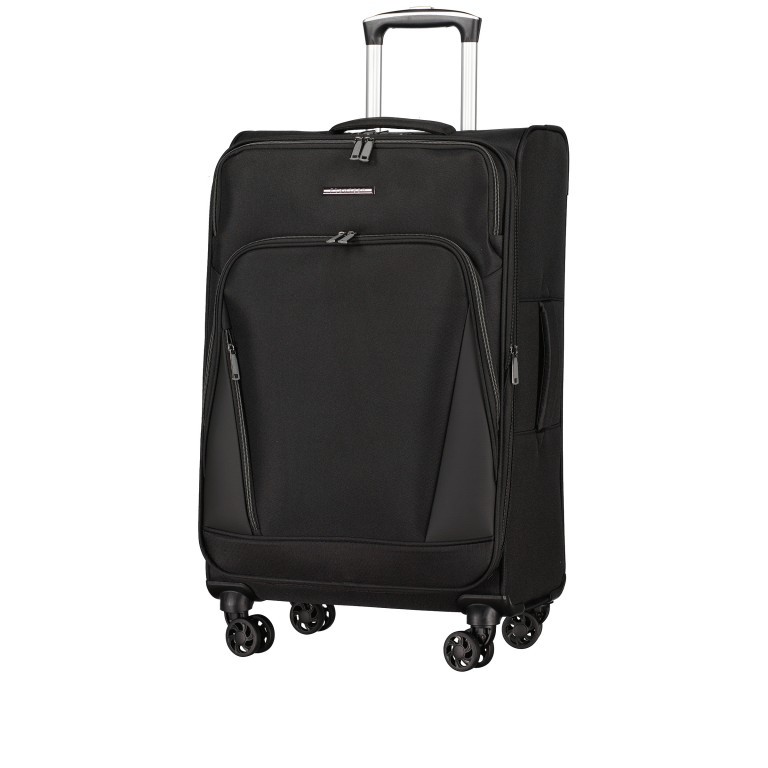 Koffer FLT24 erweiterbar Größe 69 cm Black, Farbe: schwarz, Marke: Flanigan, EAN: 4066727001566, Abmessungen in cm: 44x69x28, Bild 2 von 8