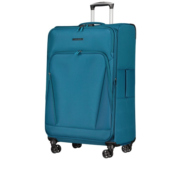 Koffer FLT24 erweiterbar Größe 79 cm Petrol, Farbe: blau/petrol, Marke: Flanigan, EAN: 4066727001634, Abmessungen in cm: 50x79x31, Bild 2 von 8