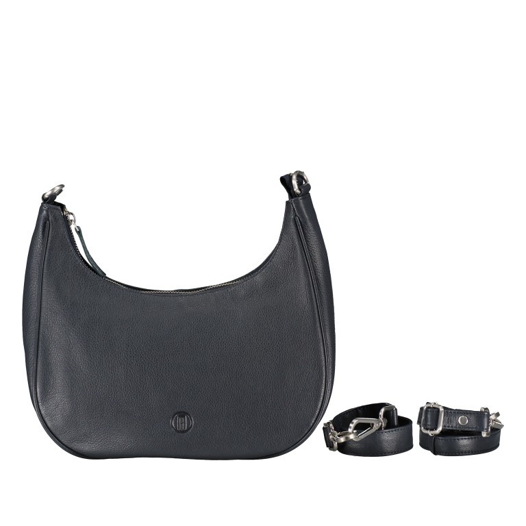 Beuteltasche Nappa Dark Blue, Farbe: blau/petrol, Marke: Hausfelder Manufaktur, EAN: 4065646018723, Abmessungen in cm: 27x24x7, Bild 1 von 8