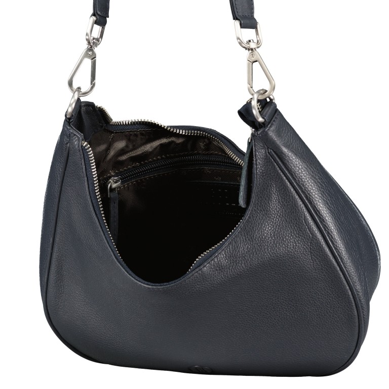 Beuteltasche Nappa Dark Blue, Farbe: blau/petrol, Marke: Hausfelder Manufaktur, EAN: 4065646018723, Abmessungen in cm: 27x24x7, Bild 8 von 8