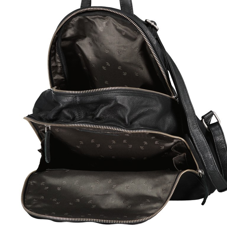 Rucksack Nappa Black, Farbe: schwarz, Marke: Hausfelder Manufaktur, EAN: 4065646018747, Abmessungen in cm: 26.5x35x10, Bild 6 von 6