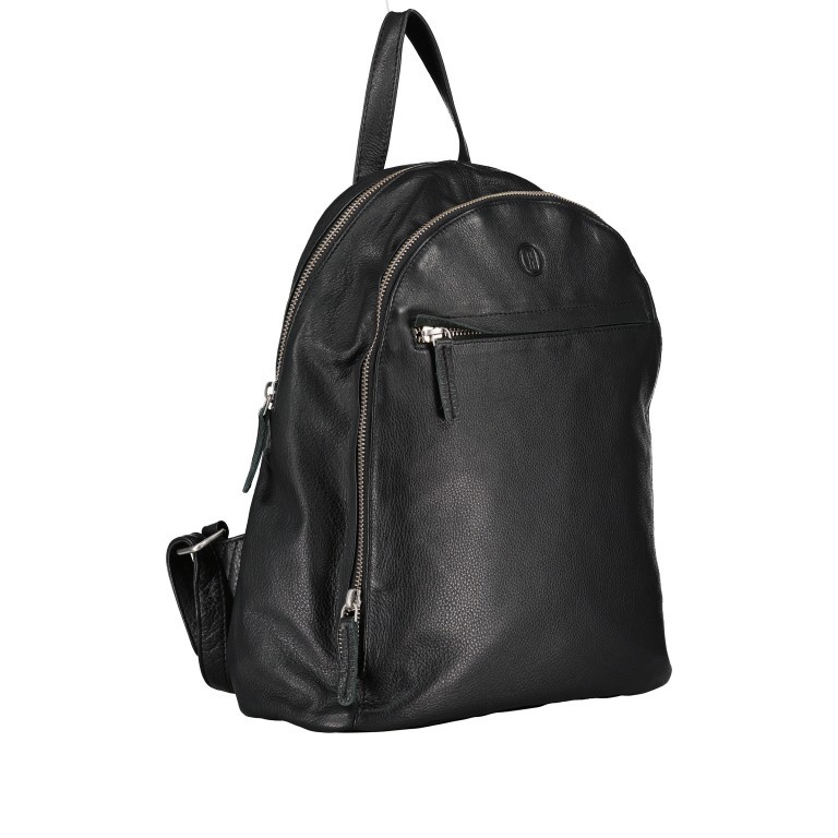 Rucksack Nappa Black, Farbe: schwarz, Marke: Hausfelder Manufaktur, EAN: 4065646018747, Abmessungen in cm: 26.5x35x10, Bild 2 von 6