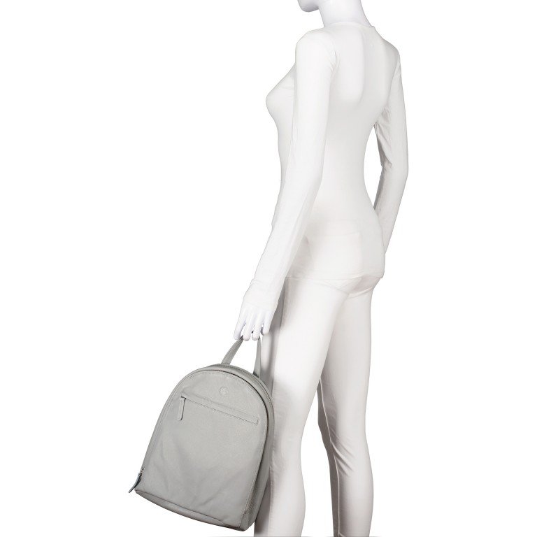 Rucksack Nappa Grey, Farbe: grau, Marke: Hausfelder Manufaktur, EAN: 4065646018754, Abmessungen in cm: 26.5x35x10, Bild 4 von 6