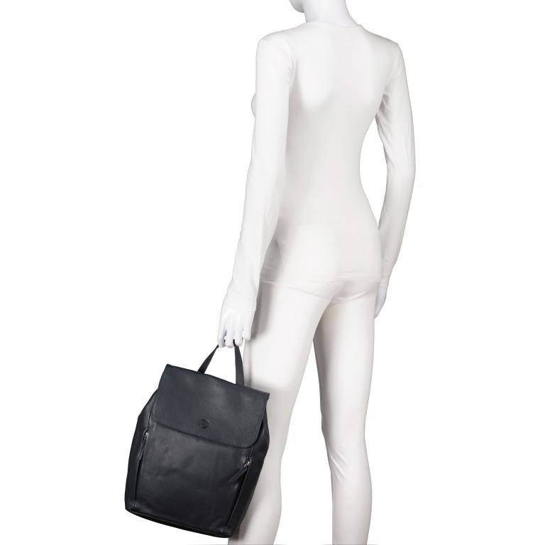 Rucksack Nappa Dark Blue, Farbe: blau/petrol, Marke: Hausfelder Manufaktur, EAN: 4065646018778, Abmessungen in cm: 24x33.5x8, Bild 5 von 7