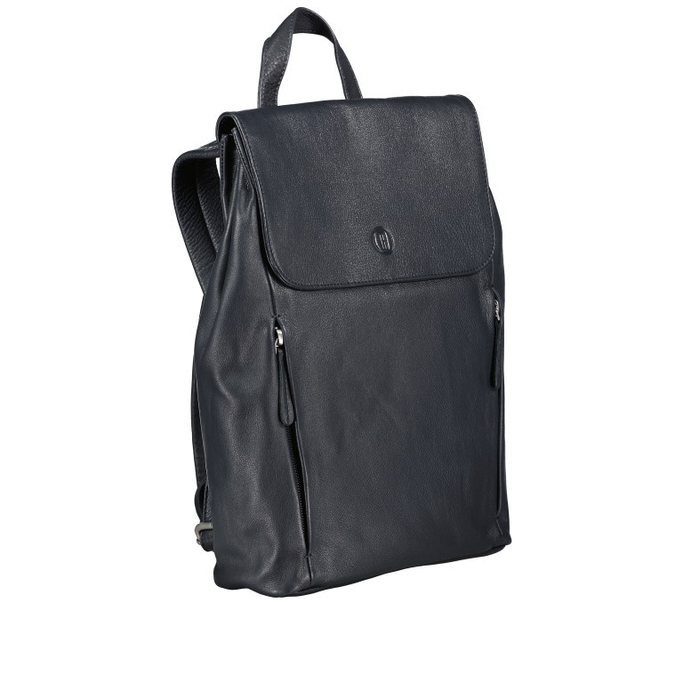 Rucksack Nappa Dark Blue, Farbe: blau/petrol, Marke: Hausfelder Manufaktur, EAN: 4065646018778, Abmessungen in cm: 24x33.5x8, Bild 2 von 7