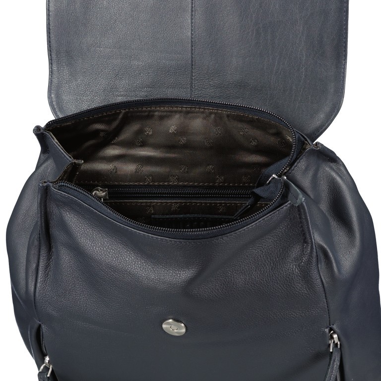 Rucksack Nappa Dark Blue, Farbe: blau/petrol, Marke: Hausfelder Manufaktur, EAN: 4065646018778, Abmessungen in cm: 24x33.5x8, Bild 7 von 7