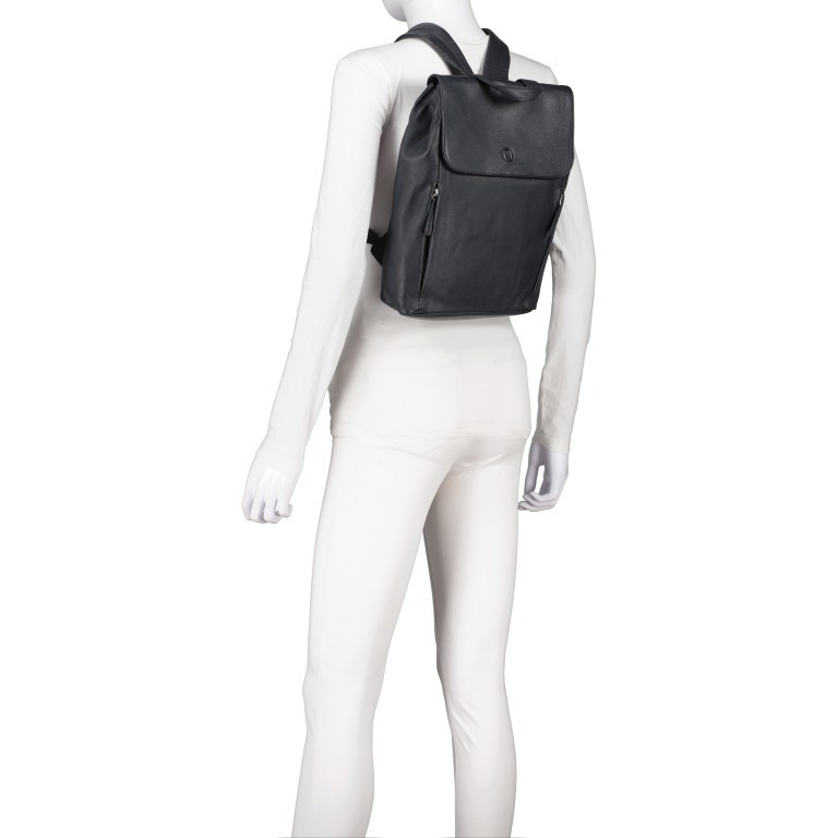 Rucksack Nappa Dark Blue, Farbe: blau/petrol, Marke: Hausfelder Manufaktur, EAN: 4065646018778, Abmessungen in cm: 24x33.5x8, Bild 6 von 7