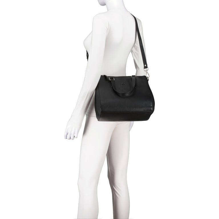Handtasche Black, Farbe: schwarz, Marke: Hausfelder Manufaktur, EAN: 4065646018785, Abmessungen in cm: 26.5x24.5x13.5, Bild 6 von 7
