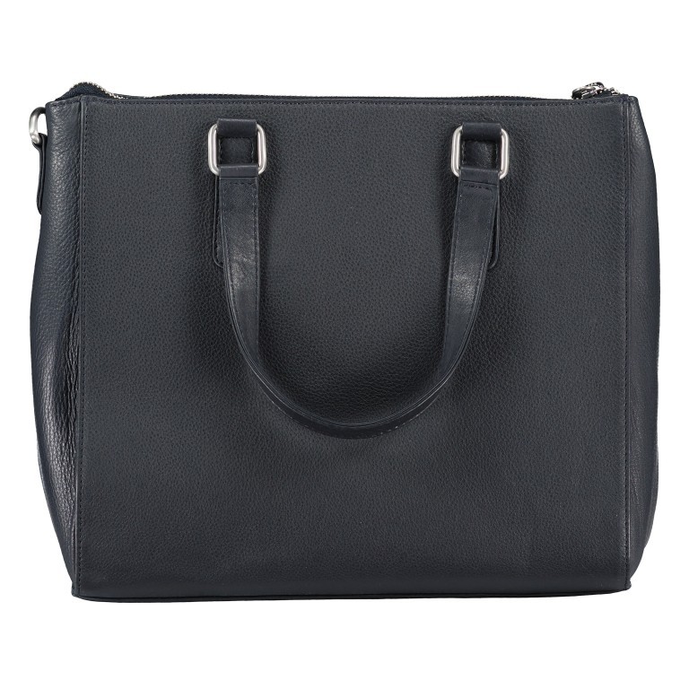 Handtasche Dark Blue, Farbe: blau/petrol, Marke: Hausfelder Manufaktur, EAN: 4065646018792, Abmessungen in cm: 26.5x24.5x13.5, Bild 3 von 7