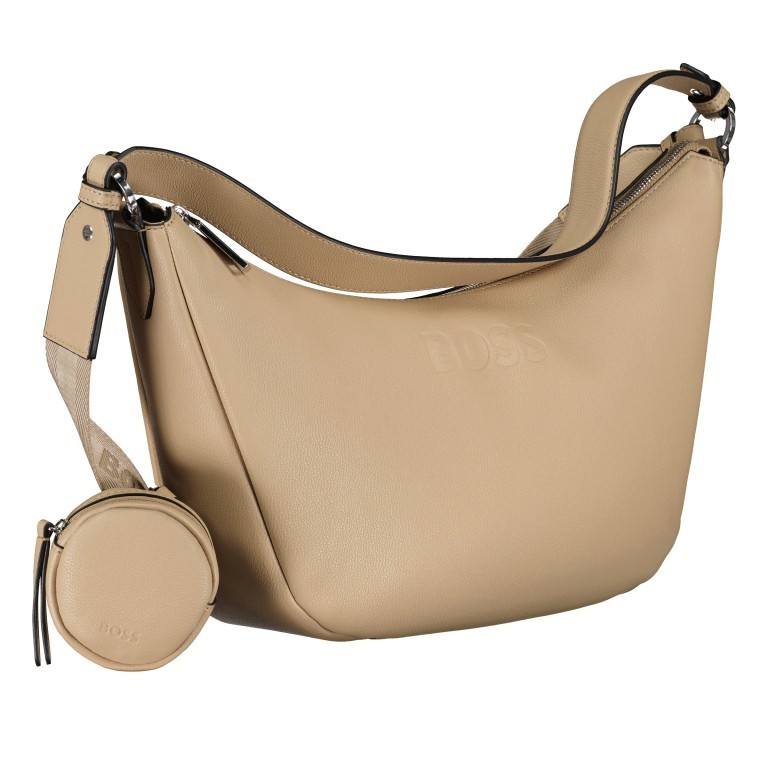 Beuteltasche Addison Hobo mit abnehmbarer Pouch Light Beige, Farbe: beige, Marke: BOSS, EAN: 4063542794949, Abmessungen in cm: 40x20x10, Bild 2 von 8