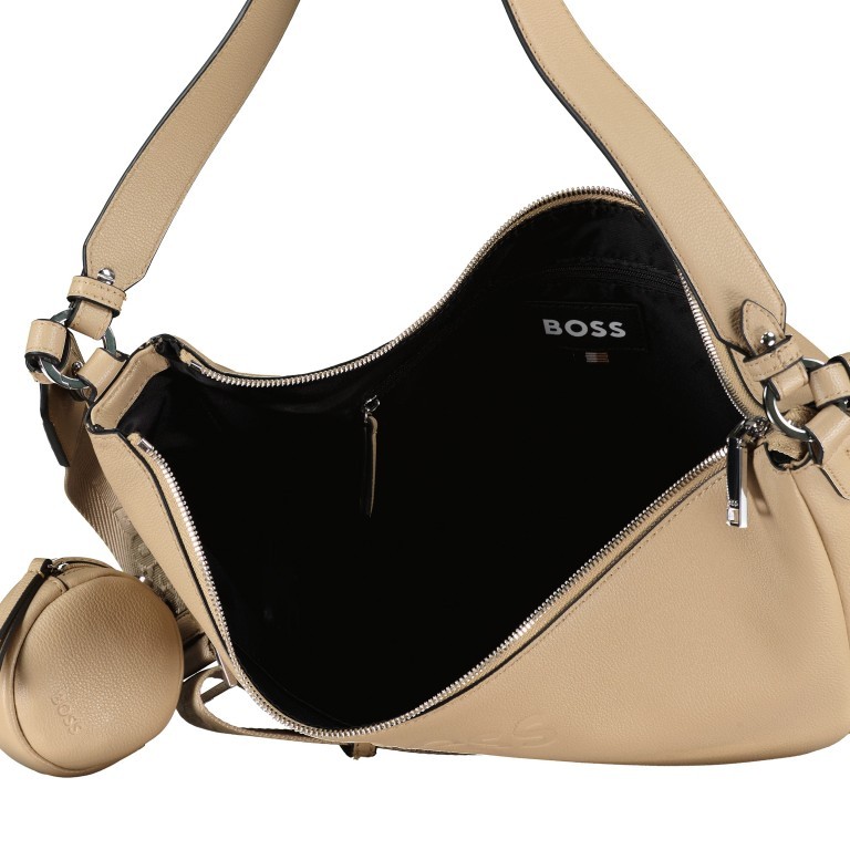 Beuteltasche Addison Hobo mit abnehmbarer Pouch Light Beige, Farbe: beige, Marke: BOSS, EAN: 4063542794949, Abmessungen in cm: 40x20x10, Bild 8 von 8