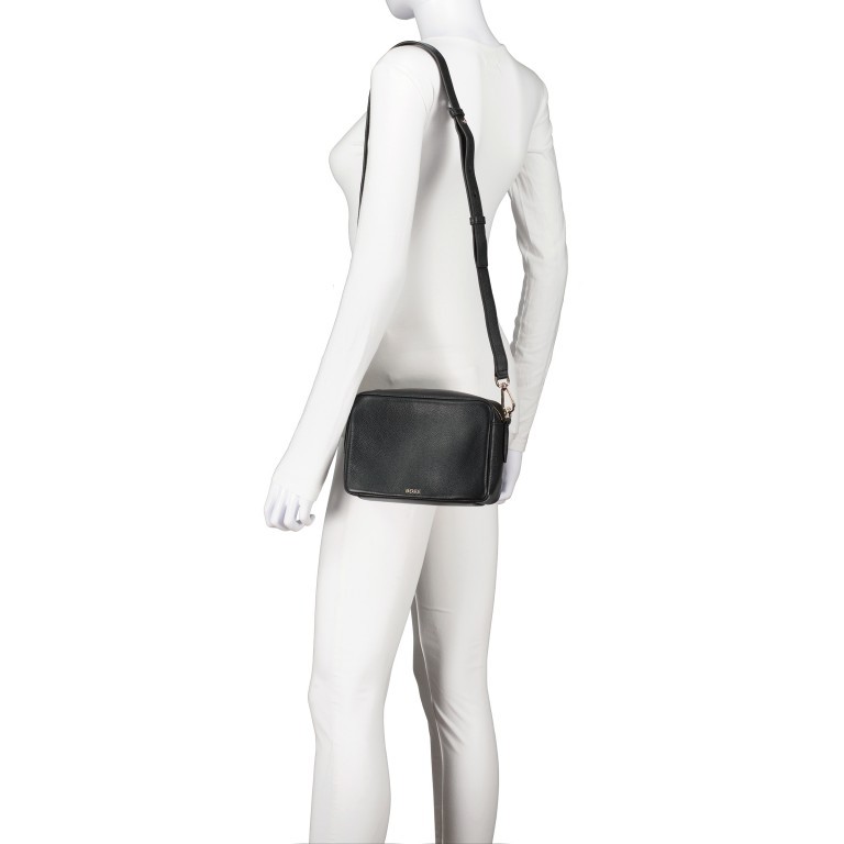 Umhängetasche Alyce Crossbody N mit zwei Riemen Black, Farbe: schwarz, Marke: Boss, EAN: 4063543700833, Abmessungen in cm: 20.5x14.5x8, Bild 4 von 6