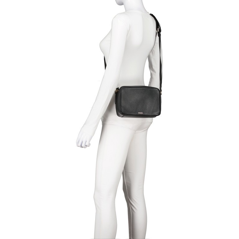 Umhängetasche Alyce Crossbody N mit zwei Riemen Black, Farbe: schwarz, Marke: Boss, EAN: 4063543700833, Abmessungen in cm: 20.5x14.5x8, Bild 5 von 6