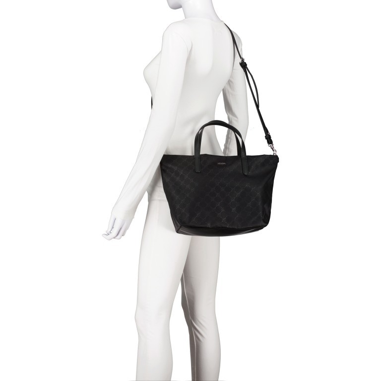 Handtasche Nylon Cornflower Helena MHZ1 Black, Farbe: schwarz, Marke: Joop!, EAN: 4048835204114, Abmessungen in cm: 26.5x24.5x12.7, Bild 6 von 8