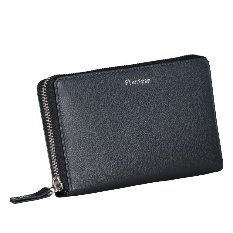 Geldbörse Luise 453 mit RFID-Schutz Navy, Farbe: blau/petrol, Marke: Flanigan, EAN: 4066727004895, Abmessungen in cm: 18.5x10.5x2.5, Bild 2 von 4