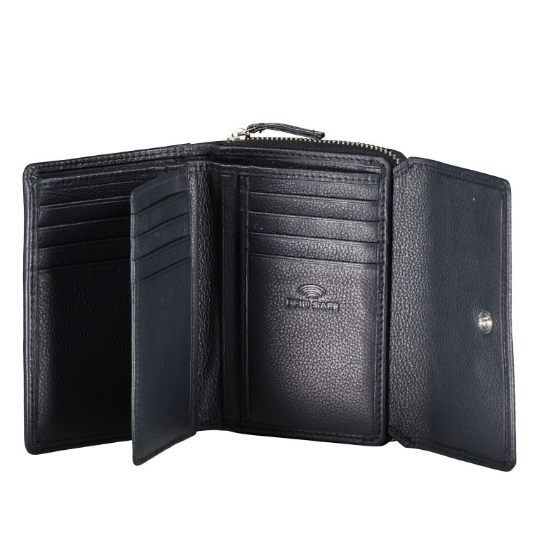 Geldbörse Luise 451 Navy, Farbe: blau/petrol, Marke: Flanigan, EAN: 4066727004871, Abmessungen in cm: 13x9.5x3.5, Bild 4 von 5