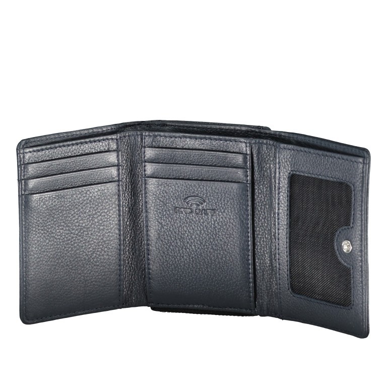 Geldbörse Luise 454 mit RFID-Schutz Navy, Farbe: blau/petrol, Marke: Flanigan, EAN: 4066727004901, Abmessungen in cm: 11x8.5x4, Bild 4 von 5