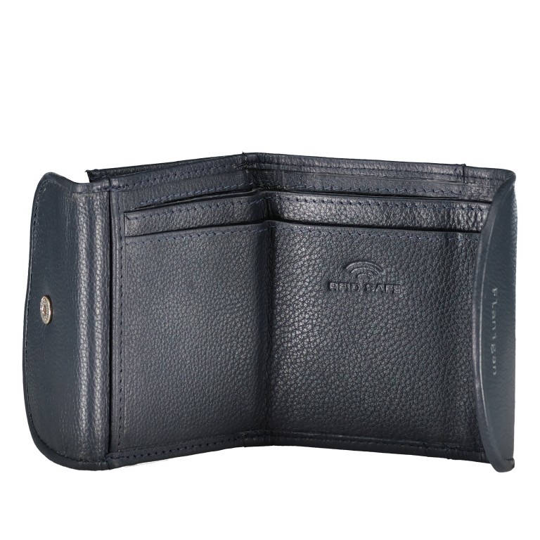 Geldbörse Luise 457 mit RFID-Schutz Navy, Farbe: blau/petrol, Marke: Flanigan, EAN: 4066727004932, Abmessungen in cm: 10x8x2.5, Bild 4 von 5
