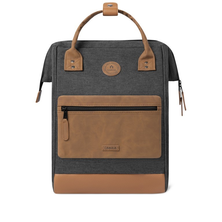 Rucksack Adventurer Medium Londres mit zwei auswechselbaren Vortaschen Dunkelgrau, Farbe: grau, Marke: Cabaia, EAN: 3701328303978, Abmessungen in cm: 27x41x16, Bild 2 von 10