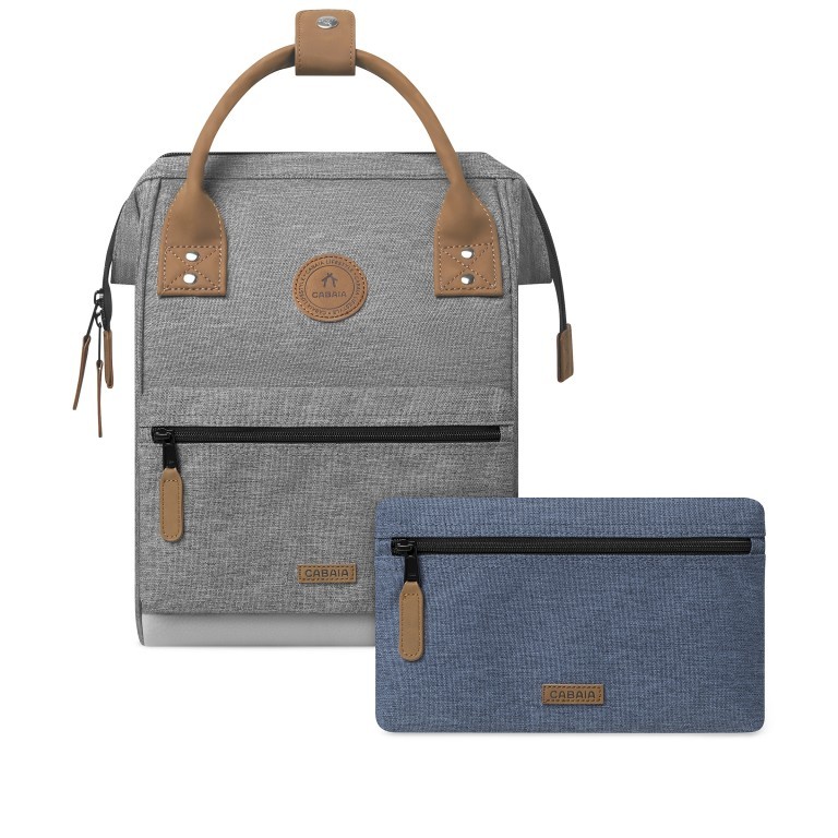 Rucksack Adventurer Small mit zwei auswechselbaren Vortaschen Hellgrau, Farbe: grau, Marke: Cabaia, EAN: 3701328303954, Abmessungen in cm: 23x32x13, Bild 1 von 10