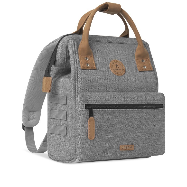 Rucksack Adventurer Small mit zwei auswechselbaren Vortaschen Hellgrau, Farbe: grau, Marke: Cabaia, EAN: 3701328303954, Abmessungen in cm: 23x32x13, Bild 4 von 10