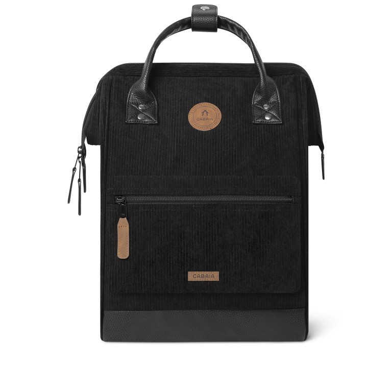 Rucksack Adventurer Medium Brighton mit zwei auswechselbaren Vortaschen Schwarz, Farbe: schwarz, Marke: Cabaia, EAN: 3701328319399, Abmessungen in cm: 27x41x16, Bild 3 von 10